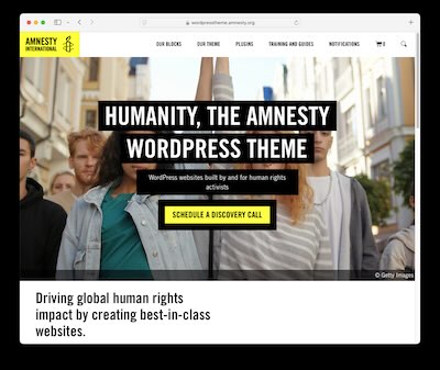 screenshot of Humanity, the Amnesty WordPress theme